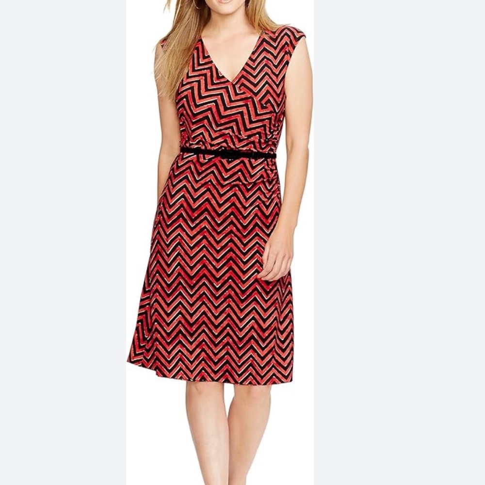 Elegant Ralph Lauren Old Money Faux Wrap Dress Stretchy Jersey Day to Night S XL